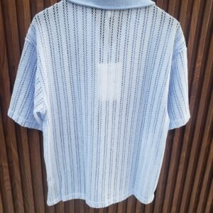 LIGHT BLUE KNIT POLO SHIRT