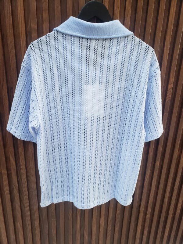 LIGHT BLUE KNIT POLO SHIRT - Image 2