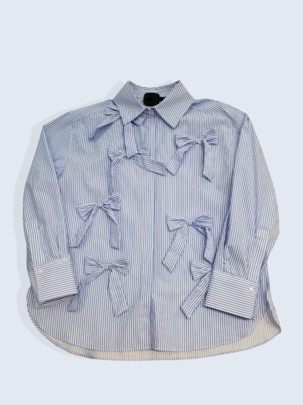 ASYMMETRIC BOW STRIPED SHIRT - Image 2