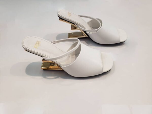 White with gold sandal heel - Image 2