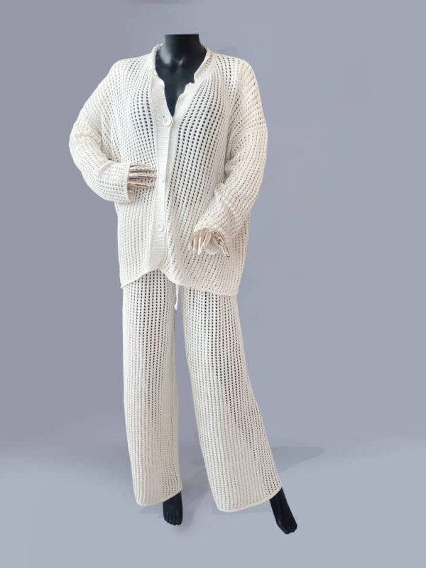 Knitted wool pant suit