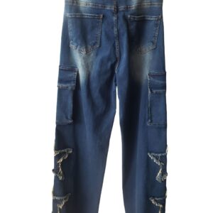 Star Embroidery Grunge Punk Style Baggy Jeans Wide Leg Pants