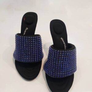 Blue Fish mouth Rhinestone woman high heels