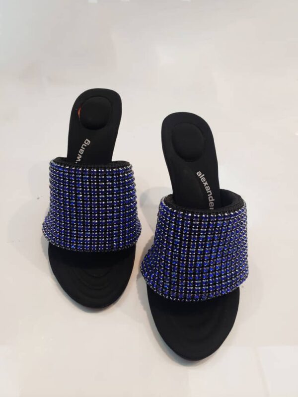 Blue Fish mouth Rhinestone woman high heels - Image 2