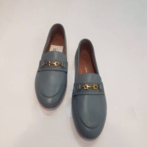 Gray fashion woman loafers (flat shoe)