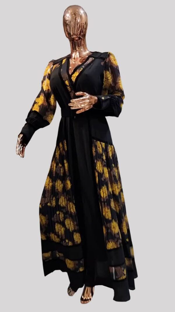 Yellow & black fashion gown