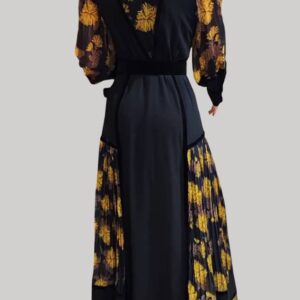 Yellow & black fashion gown