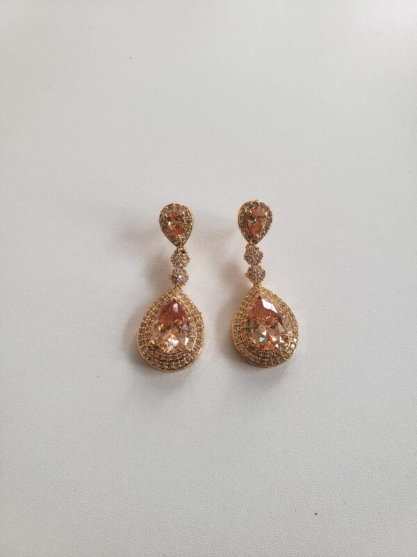 Rose gold stone earring