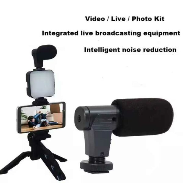 Video Making Kit AY-49 Vlogging Camera with Mic & Tripod – Black - Image 4