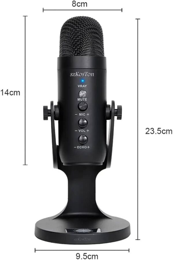 Condenser Microphone USB Studio Recording Mic – Silver - Image 2