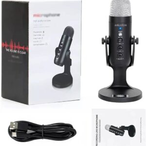 Condenser Microphone USB Studio Recording Mic – Silver