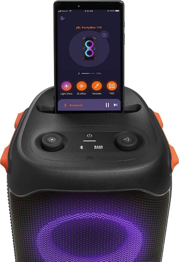 JBL PartyBox 110 – 160W Portable Bluetooth Speaker with Lights & Deep Bass - Image 2