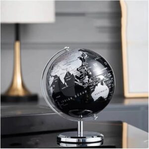 18.5cm (Height) Black and Silver Globe Ornament ,Decorative world  globe