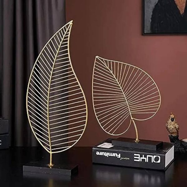 Metal Iron Leaf Sculpture - Image 3